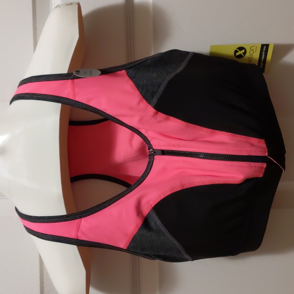 Xersion High Support Zipper Sports Bra, Exercise Bra, Plus 2X, New With Tags